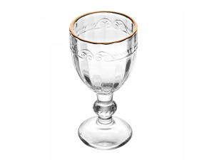 JOGO 6 TACA VIDRO 50ML IMPERIAL BORDA OURO