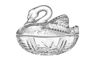 BOMBONIERE VIDRO 12CM CISNE CLEAR