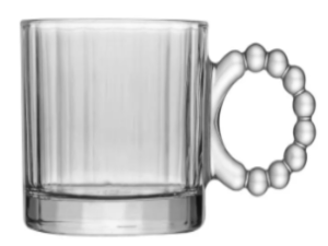 CANECA VIDRO 320ML ALÇA PEARL CLEAR