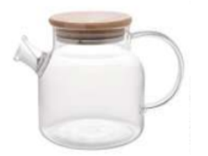CHALEIRA VIDRO 1,0L TAMPA-BAMBU
