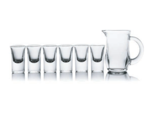 JOGO 6 COPO MINI VIDRO 120ML C/JARRA