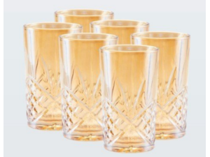 JOGO 6 COPO VIDRO 360ML AMBAR DUBLIN