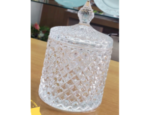 BOMBONIERE VIDRO 11X17CM  RETO