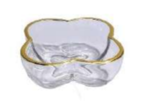 PORTA VELA VIDRO 10CM BORDA OURO 