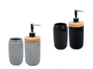 KIT BANHEIRO 02PC CERAMICA ESCOV+SABON 3-CORES