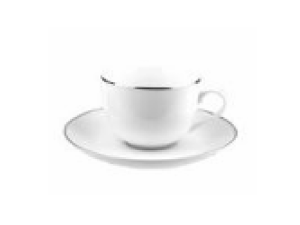 XICARA DE PORCELANA COM PIRES 220ML PARA CHÁ LEGACY SILVER