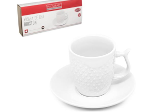 JOGO 6 XIC+PIRES PORCELANA 150ML BRANC BRIXTON
