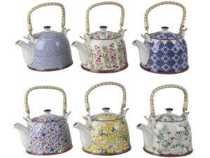 CHALEIRA PORCELANA 900ML C/INFUSOR CB-BAMBU