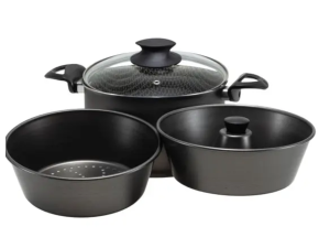 CONJUNTO BANHO MARIA 20CM 03PC BLACK