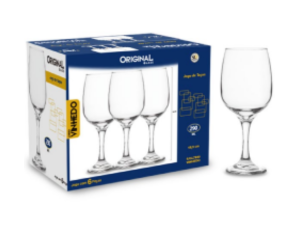 JOGO 6 TACA VIDRO 290ML VINHEDO VN-BRANCO