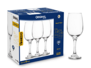 JOGO 6 TACA VIDRO 350ML VINHEDO VN-TINTO