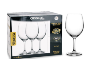 JOGO 6 TACA VIDRO 430ML VENEZA