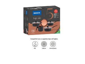 JOGO 5 PANELAS ALUMINIO TOPAZIO CZR