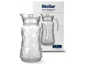 JARRA DE VIDRO 1,8 LITROS DIAMOND COM TAMPA ACRILICA