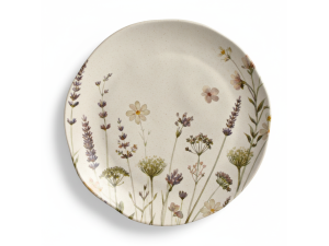 PRATO DE CERAMICA 19CM SOBREMESA - ORGANICO LAVANDA