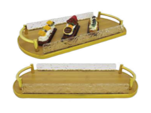 BANDEJA BAMBU 38X20CM C/2-OURO