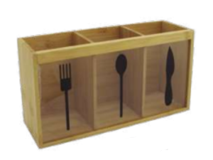 PORTA TALHER BAMBU 13X27CM C/ACRILICO