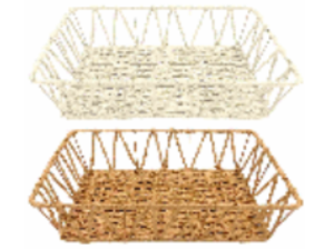 CESTA TRAMADA 32X23CM RETANGULAR 2-CORES