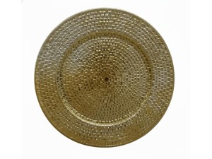 SOUSPLAT PLASTICO 33CM REDONDO DOURADO