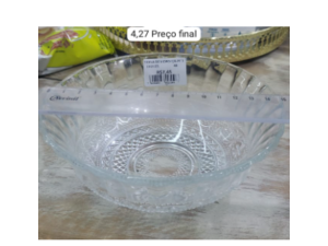 BOWL VIDRO 490ML 15CM TRABALHADO