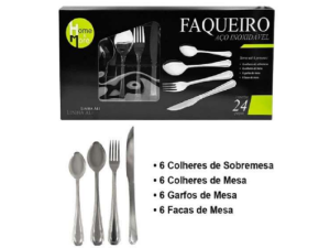 FAQUEIRO COM 24 PECAS DE INOX - ALI