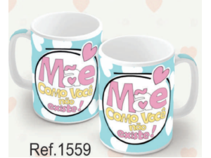 CANECA CERAMICA 320ML MAE/ROSA/VERDE
