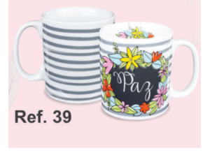 CANECA CERAMICA 320ML FLORAIS PAZ
