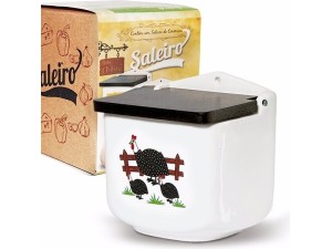 SALEIRO CERAMICA TAMPA MADEIRA DECORADO